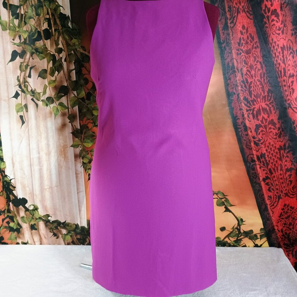 EUC Amanda Smith Sz 12 Fuchsia Purple Sleeveless Sheath Dress Professional